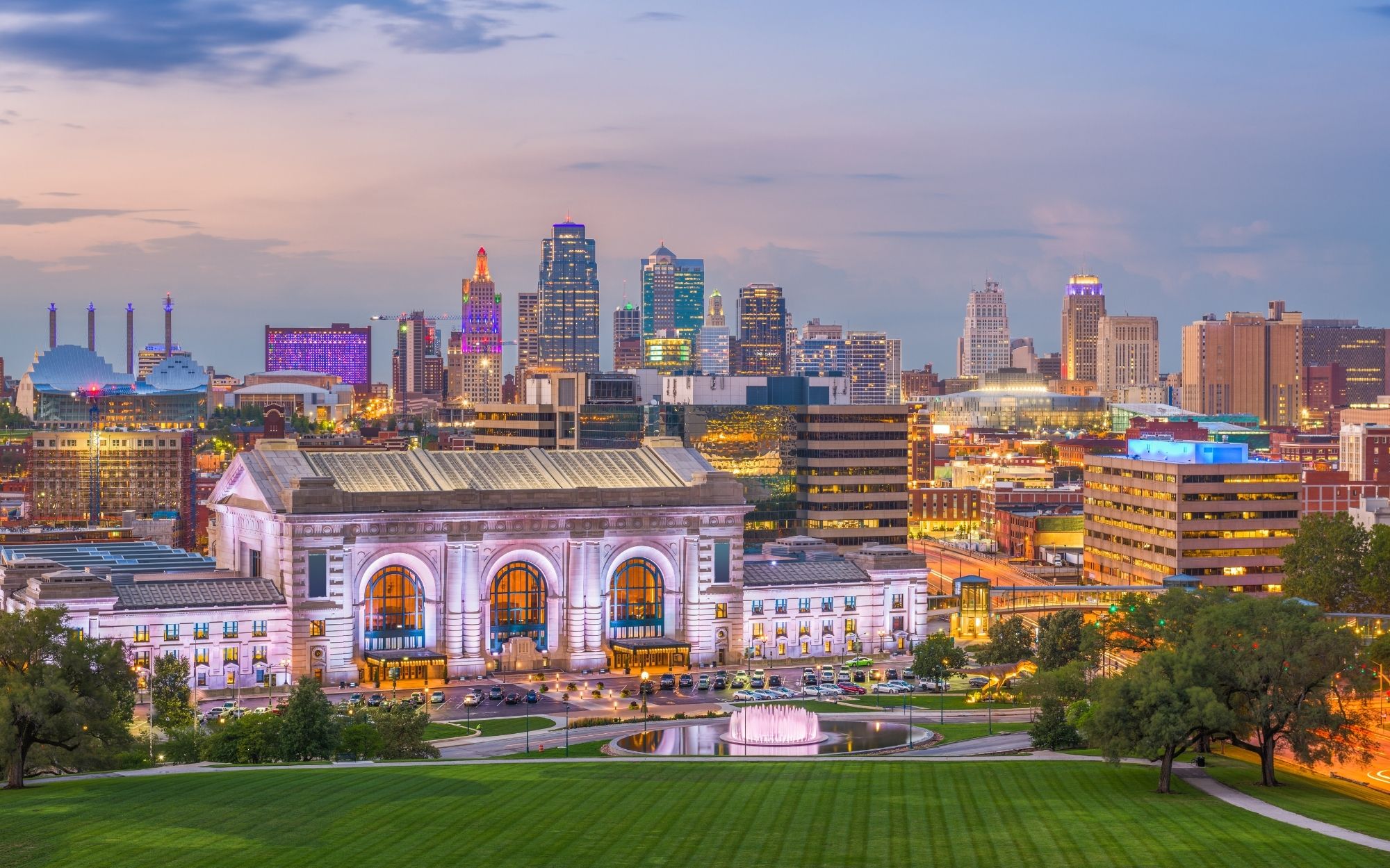 Kansas City skyline at dusk